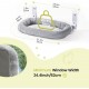 MEWOOFUN Large Cat Hammock Window with Removable Thick Cover - Foldable Hammock Cat Window Stable for Cats, Cats Hammock with 4 Strong Suction Cups Holds 18 kg (Light Grey, M)
