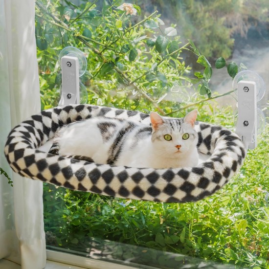 MEWOOFUN Large Cat Hammock Window with Removable Thick Cover - Foldable, Stable, 4 Strong Suction Cups, Holds 18 kg (White, M) MEWOOFUN Large Cat Hammock Window with Removable Thick Cover - Foldable, Stable, 4 Strong Suction Cups, Holds 18 kg (White, M)