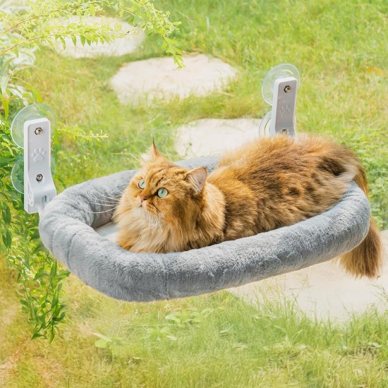MEWOOFUN Large Cat Hammock Window with Removable Thick Cover - Foldable, Stable, 4 Strong Suction Cups, Holds 18 kg (White, M) MEWOOFUN Large Cat Hammock Window with Removable Thick Cover - Foldable, Stable, 4 Strong Suction Cups, Holds 18 kg (White, M)