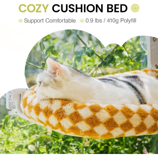 MEWOOFUN Large Cat Hammock Window with Removable Thick Cover - Foldable, Stable, 4 Strong Suction Cups, Holds 18 kg (White, M) MEWOOFUN Large Cat Hammock Window with Removable Thick Cover - Foldable, Stable, 4 Strong Suction Cups, Holds 18 kg (White, M)
