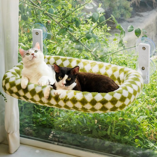 MEWOOFUN Large Cat Hammock Window with Removable Thick Cover - Foldable, Stable, 4 Strong Suction Cups, Holds 18 kg (White, M) MEWOOFUN Large Cat Hammock Window with Removable Thick Cover - Foldable, Stable, 4 Strong Suction Cups, Holds 18 kg (White, M)