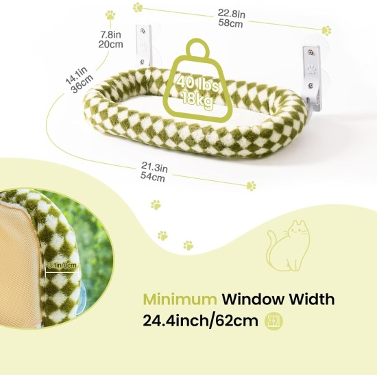 MEWOOFUN Large Cat Hammock Window with Removable Thick Cover - Foldable, Stable, 4 Strong Suction Cups, Holds 18 kg (White, M) MEWOOFUN Large Cat Hammock Window with Removable Thick Cover - Foldable, Stable, 4 Strong Suction Cups, Holds 18 kg (White, M)