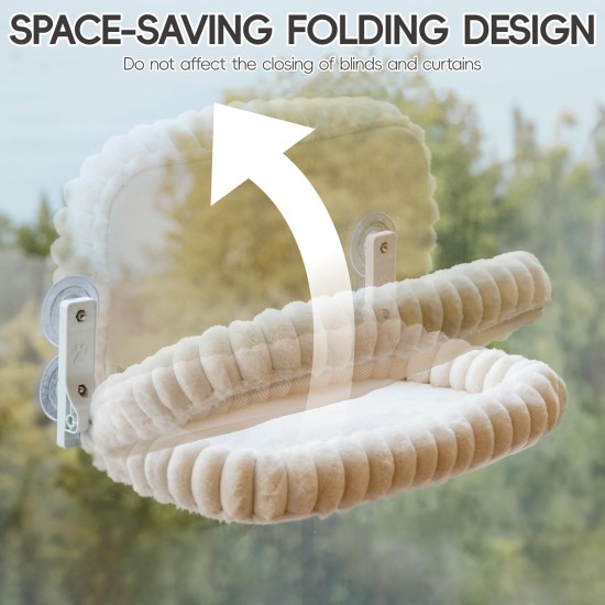 MEWOOFUN Plush Cat Hammock Window with Removable Reversible Cover - Soft Cat Window Lounger with Thickened Steel Frame, Cat Bed Window with 4 Suction Cups, Stable Hold up to 18 kg, Grey MEWOOFUN Plush Cat Hammock Window with Removable Reversible Cover - Soft Cat Window Lounger with Thickened Steel Frame, Cat Bed Window with 4 Suction Cups, Stable Hold up to 18 kg, Grey