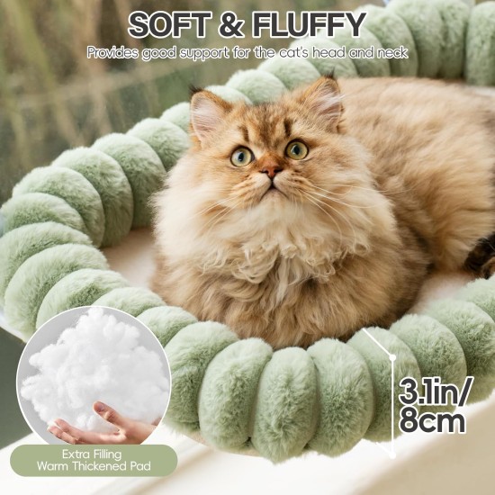 MEWOOFUN Plush Cat Hammock Window with Removable Reversible Cover - Soft Cat Window Lounger with Thickened Steel Frame, Cat Bed Window with 4 Suction Cups, Stable Hold up to 18 kg, Grey MEWOOFUN Plush Cat Hammock Window with Removable Reversible Cover - Soft Cat Window Lounger with Thickened Steel Frame, Cat Bed Window with 4 Suction Cups, Stable Hold up to 18 kg, Grey