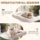 MEWOOFUN Soft Cat Window Hammock - 54 x 30 cm Foldable Cat Window Bed with Reversible Mat, Sturdy Cat Hammock Holds up to 18 kg (Beige - with Bed, M) MEWOOFUN Soft Cat Window Hammock - 54 x 30 cm Foldable Cat Window Bed with Reversible Mat, Sturdy Cat Hammock Holds up to 18 kg (Beige - with Bed, M)