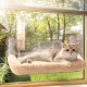 MEWOOFUN Soft Cat Window Hammock - 54 x 30 cm Foldable Cat Window Bed with Reversible Mat, Sturdy Cat Hammock Holds up to 18 kg (Beige - with Bed, M) MEWOOFUN Soft Cat Window Hammock - 54 x 30 cm Foldable Cat Window Bed with Reversible Mat, Sturdy Cat Hammock Holds up to 18 kg (Beige - with Bed, M)