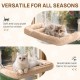 MEWOOFUN Soft Cat Window Hammock - 54 x 30 cm Foldable Cat Window Bed with Reversible Mat, Sturdy Cat Hammock Holds up to 18 kg (Beige - with Bed, M) MEWOOFUN Soft Cat Window Hammock - 54 x 30 cm Foldable Cat Window Bed with Reversible Mat, Sturdy Cat Hammock Holds up to 18 kg (Beige - with Bed, M)
