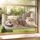 MEWOOFUN Soft Cat Window Hammock - 54 x 30 cm Foldable Cat Window Bed with Reversible Mat, Sturdy Cat Hammock Holds up to 18 kg (Beige - with Bed, M) MEWOOFUN Soft Cat Window Hammock - 54 x 30 cm Foldable Cat Window Bed with Reversible Mat, Sturdy Cat Hammock Holds up to 18 kg (Beige - with Bed, M)