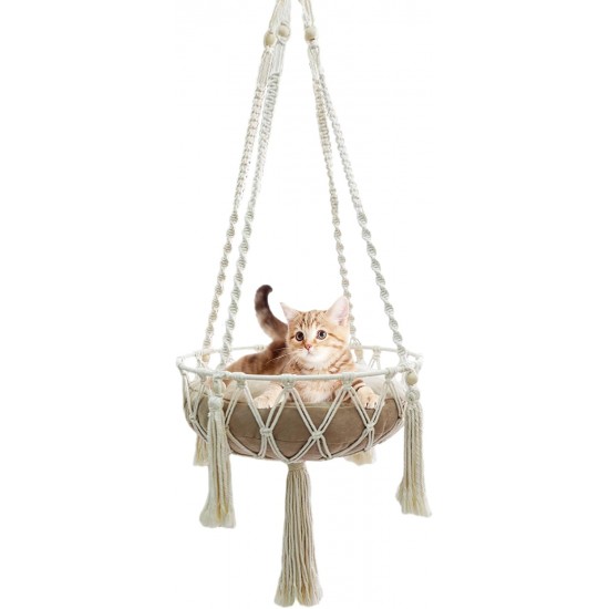 Macrame Cat Hammock Cat Bed Hand Knitted Hanging Cave Macrame Cat Hammock Cat Bed Hand Knitted Hanging Cave