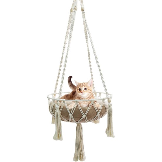 Macrame Cat Hammock Cat Bed Hand Knitted Hanging Cave