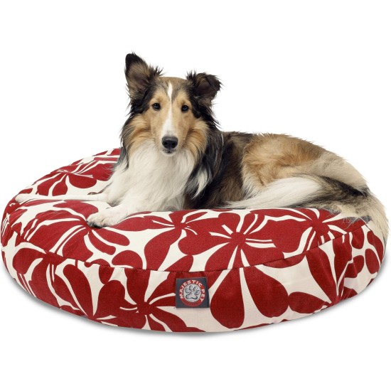 Majestic Pet Red Plantation Medium Round Indoor Outdoor Pet Dog Bed With Removable Washable Cover Products Majestic Pet Red Plantation Medium Round Indoor Outdoor Pet Dog Bed With Removable Washable Cover Products