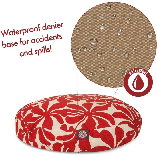 Majestic Pet Red Plantation Medium Round Indoor Outdoor Pet Dog Bed With Removable Washable Cover Products Majestic Pet Red Plantation Medium Round Indoor Outdoor Pet Dog Bed With Removable Washable Cover Products