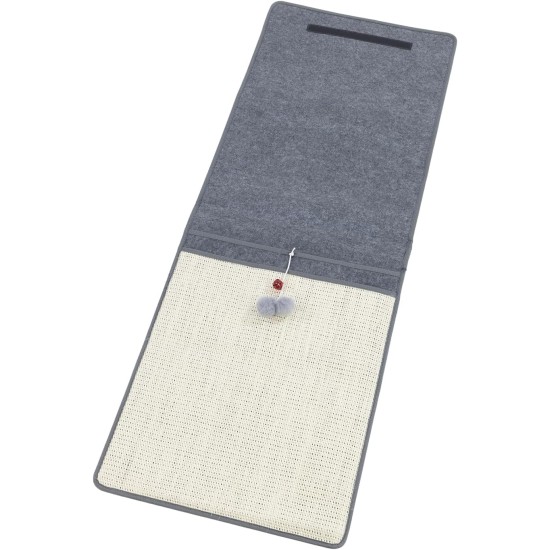 Maximex Scratching Mat, Playful Sharpening of Cat Claws, Scratching Pad for Couch Backrest, with Play Balls, Bell, 3 Storage Compartments and Velcro Strips, 128 x 45 cm Maximex Scratching Mat, Playful Sharpening of Cat Claws, Scratching Pad for Couch Backrest, with Play Balls, Bell, 3 Storage Compartments and Velcro Strips, 128 x 45 cm