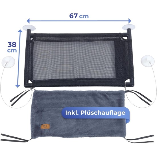Maximex XXL Hammock, Window Mat for 2 Cats, Maximum Load 35 kg, Reliable Large Suction Cups, Includes Cuddly Warm Plush Cushion, 67 x 38 cm Maximex XXL Hammock, Window Mat for 2 Cats, Maximum Load 35 kg, Reliable Large Suction Cups, Includes Cuddly Warm Plush Cushion, 67 x 38 cm