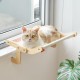 MewooFun Cat Window Pole Lounge Mount Hammock Window Seat Bed Shelves for Indoor Cats No Drilling No Suction Cup (Pink/Grey)