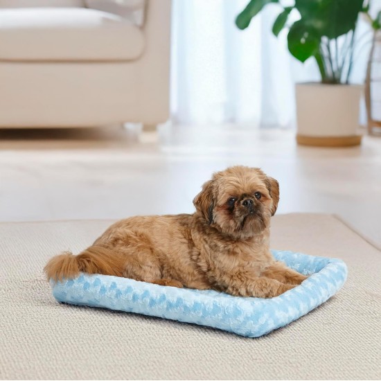 MidWest Homes for Pets 46cm Long Fleece Pet Bed with Comfort Pad Fits 18" Long Dog Crate Easy Care Machine Washable Tumble Dry 40218 White MidWest Homes for Pets 46cm Long Fleece Pet Bed with Comfort Pad Fits 18" Long Dog Crate Easy Care Machine Washable Tumble Dry 40218 White
