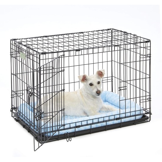 MidWest Homes for Pets 46cm Long Fleece Pet Bed with Comfort Pad Fits 18" Long Dog Crate Easy Care Machine Washable Tumble Dry 40218 White MidWest Homes for Pets 46cm Long Fleece Pet Bed with Comfort Pad Fits 18" Long Dog Crate Easy Care Machine Washable Tumble Dry 40218 White