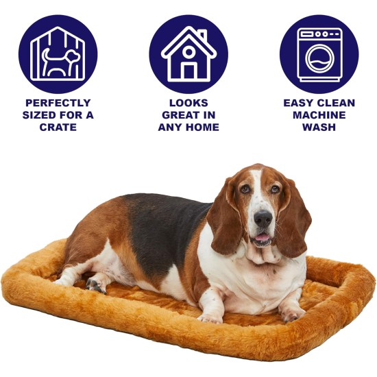 MidWest Homes for Pets 46cm Long Fleece Pet Bed with Comfort Pad Fits 18" Long Dog Crate Easy Care Machine Washable Tumble Dry 40218 White MidWest Homes for Pets 46cm Long Fleece Pet Bed with Comfort Pad Fits 18" Long Dog Crate Easy Care Machine Washable Tumble Dry 40218 White