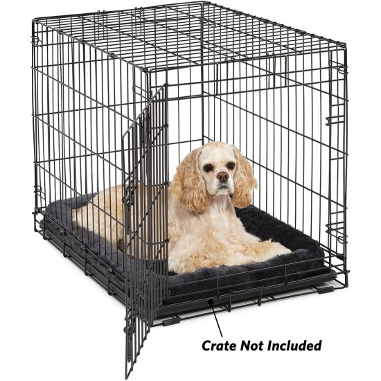 MidWest Homes for Pets 46cm Long Fleece Pet Bed with Comfort Pad Fits 18" Long Dog Crate Easy Care Machine Washable Tumble Dry 40218 White MidWest Homes for Pets 46cm Long Fleece Pet Bed with Comfort Pad Fits 18" Long Dog Crate Easy Care Machine Washable Tumble Dry 40218 White