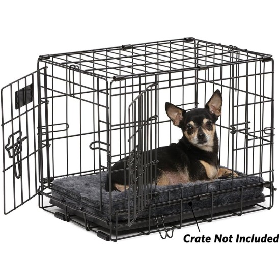 MidWest Homes for Pets 46cm Long Fleece Pet Bed with Comfort Pad Fits 18" Long Dog Crate Easy Care Machine Washable Tumble Dry 40218 White MidWest Homes for Pets 46cm Long Fleece Pet Bed with Comfort Pad Fits 18" Long Dog Crate Easy Care Machine Washable Tumble Dry 40218 White