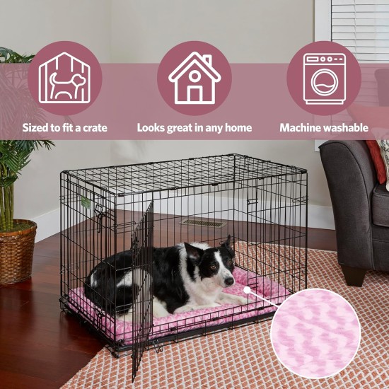 MidWest Homes for Pets 46cm Long Fleece Pet Bed with Comfort Pad Fits 18" Long Dog Crate Easy Care Machine Washable Tumble Dry 40218 White MidWest Homes for Pets 46cm Long Fleece Pet Bed with Comfort Pad Fits 18" Long Dog Crate Easy Care Machine Washable Tumble Dry 40218 White