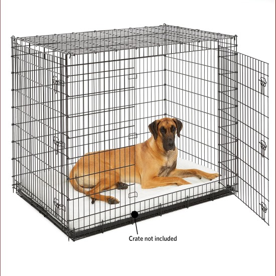 MidWest Homes for Pets 46cm Long Fleece Pet Bed with Comfort Pad Fits 18" Long Dog Crate Easy Care Machine Washable Tumble Dry 40218 White MidWest Homes for Pets 46cm Long Fleece Pet Bed with Comfort Pad Fits 18" Long Dog Crate Easy Care Machine Washable Tumble Dry 40218 White