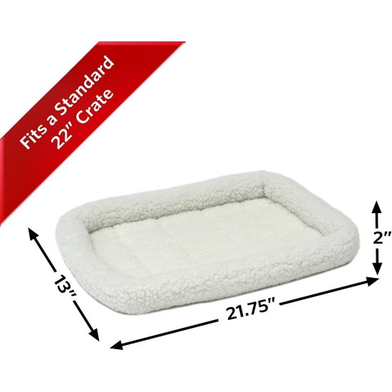 MidWest Homes for Pets 46cm Long Fleece Pet Bed with Comfort Pad Fits 18" Long Dog Crate Easy Care Machine Washable Tumble Dry 40218 White MidWest Homes for Pets 46cm Long Fleece Pet Bed with Comfort Pad Fits 18" Long Dog Crate Easy Care Machine Washable Tumble Dry 40218 White