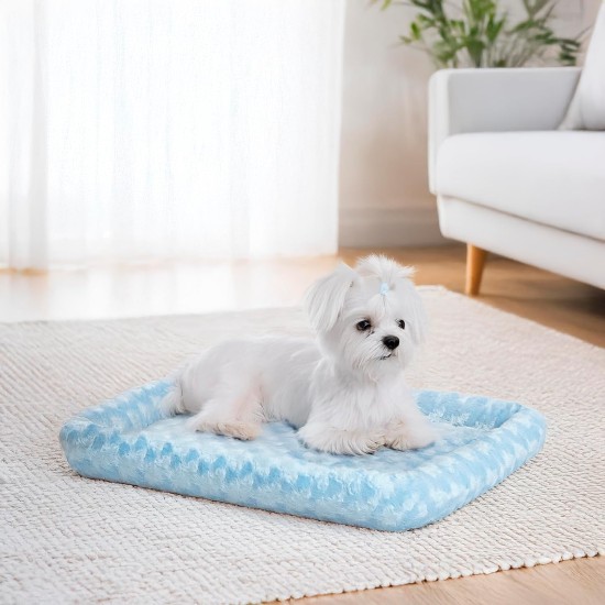 MidWest Homes for Pets 46cm Long Fleece Pet Bed with Comfort Pad Fits 18" Long Dog Crate Easy Care Machine Washable Tumble Dry 40218 White MidWest Homes for Pets 46cm Long Fleece Pet Bed with Comfort Pad Fits 18" Long Dog Crate Easy Care Machine Washable Tumble Dry 40218 White