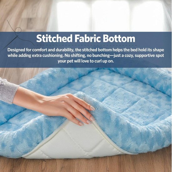 MidWest Homes for Pets 46cm Long Fleece Pet Bed with Comfort Pad Fits 18" Long Dog Crate Easy Care Machine Washable Tumble Dry 40218 White MidWest Homes for Pets 46cm Long Fleece Pet Bed with Comfort Pad Fits 18" Long Dog Crate Easy Care Machine Washable Tumble Dry 40218 White