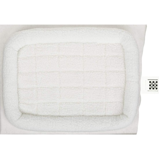 MidWest Homes for Pets 46cm Long Fleece Pet Bed with Comfort Pad Fits 18" Long Dog Crate Easy Care Machine Washable Tumble Dry 40218 White MidWest Homes for Pets 46cm Long Fleece Pet Bed with Comfort Pad Fits 18" Long Dog Crate Easy Care Machine Washable Tumble Dry 40218 White