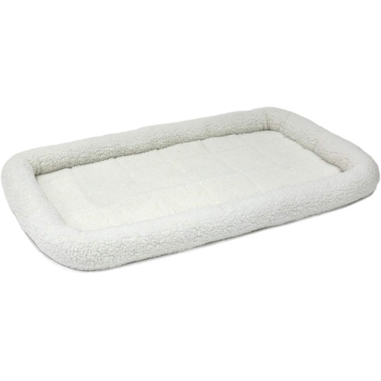 MidWest Homes for Pets 46cm Long Fleece Pet Bed with Comfort Pad Fits 18" Long Dog Crate Easy Care Machine Washable Tumble Dry 40218 White MidWest Homes for Pets 46cm Long Fleece Pet Bed with Comfort Pad Fits 18" Long Dog Crate Easy Care Machine Washable Tumble Dry 40218 White