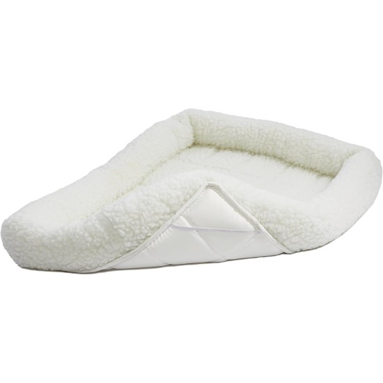 MidWest Homes for Pets 46cm Long Fleece Pet Bed with Comfort Pad Fits 18" Long Dog Crate Easy Care Machine Washable Tumble Dry 40218 White MidWest Homes for Pets 46cm Long Fleece Pet Bed with Comfort Pad Fits 18" Long Dog Crate Easy Care Machine Washable Tumble Dry 40218 White