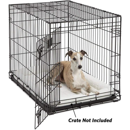 MidWest Homes for Pets 46cm Long Fleece Pet Bed with Comfort Pad Fits 18" Long Dog Crate Easy Care Machine Washable Tumble Dry 40218 White MidWest Homes for Pets 46cm Long Fleece Pet Bed with Comfort Pad Fits 18" Long Dog Crate Easy Care Machine Washable Tumble Dry 40218 White