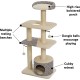 MidWest"Salvador" Cat Tree w/Built-in Sisal Cat Scratching Pad & Cat Look-Out Lounge, Mushroom/Diamond Pattern, Small Cat Tree