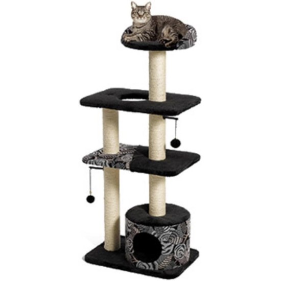 MidWest"Salvador" Cat Tree w/Built-in Sisal Cat Scratching Pad & Cat Look-Out Lounge, Mushroom/Diamond Pattern, Small Cat Tree MidWest"Salvador" Cat Tree w/Built-in Sisal Cat Scratching Pad & Cat Look-Out Lounge, Mushroom/Diamond Pattern, Small Cat Tree