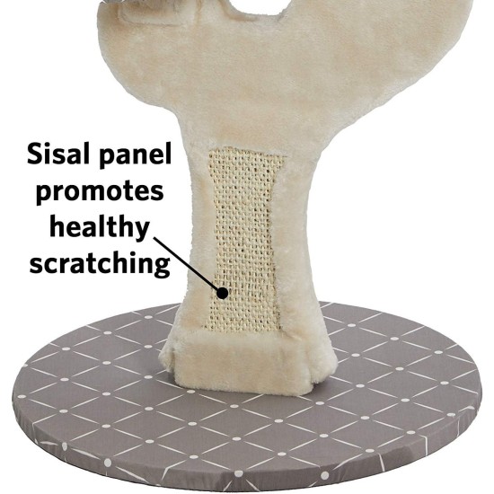 MidWest"Salvador" Cat Tree w/Built-in Sisal Cat Scratching Pad & Cat Look-Out Lounge, Mushroom/Diamond Pattern, Small Cat Tree MidWest"Salvador" Cat Tree w/Built-in Sisal Cat Scratching Pad & Cat Look-Out Lounge, Mushroom/Diamond Pattern, Small Cat Tree