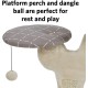 MidWest"Salvador" Cat Tree w/Built-in Sisal Cat Scratching Pad & Cat Look-Out Lounge, Mushroom/Diamond Pattern, Small Cat Tree