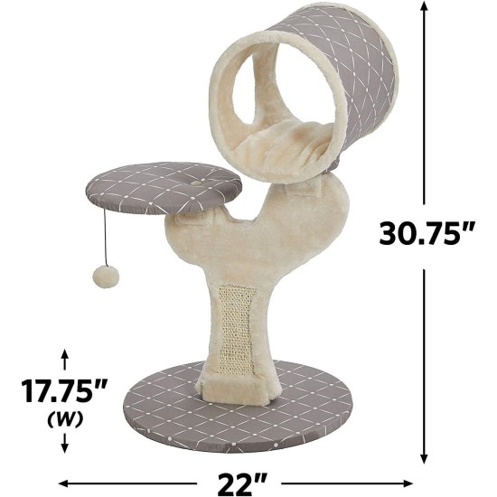 MidWest"Salvador" Cat Tree w/Built-in Sisal Cat Scratching Pad & Cat Look-Out Lounge, Mushroom/Diamond Pattern, Small Cat Tree MidWest"Salvador" Cat Tree w/Built-in Sisal Cat Scratching Pad & Cat Look-Out Lounge, Mushroom/Diamond Pattern, Small Cat Tree