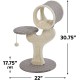 MidWest"Salvador" Cat Tree w/Built-in Sisal Cat Scratching Pad & Cat Look-Out Lounge, Mushroom/Diamond Pattern, Small Cat Tree