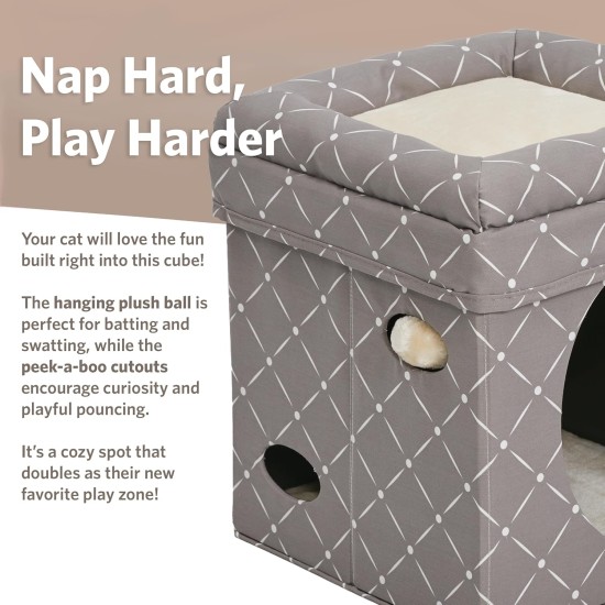 Midwest Curious Cat Cube, Cat House/Cat Condo, small Midwest Curious Cat Cube, Cat House/Cat Condo, small