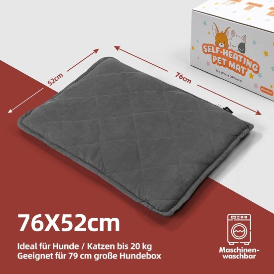 Mora Pets Cat Blanket for Cat Bed Washable and Non-Slip Self-Heating Blanket Cat Self-Warming Heat Blanket Cat Electric Blanket Dog Without Electricity 76 x 52 cm Mora Pets Cat Blanket for Cat Bed Washable and Non-Slip Self-Heating Blanket Cat Self-Warming Heat Blanket Cat Electric Blanket Dog Without Electricity 76 x 52 cm