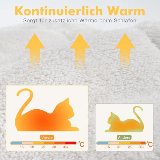 Mora Pets Cat Blanket for Cats, Self-Heating Blanket, Cat Bed, Washable, Self-Warming Heat Blanket, Cat Cushion, Fluffy and Soft, 70 x 46 cm Mora Pets Cat Blanket for Cats, Self-Heating Blanket, Cat Bed, Washable, Self-Warming Heat Blanket, Cat Cushion, Fluffy and Soft, 70 x 46 cm