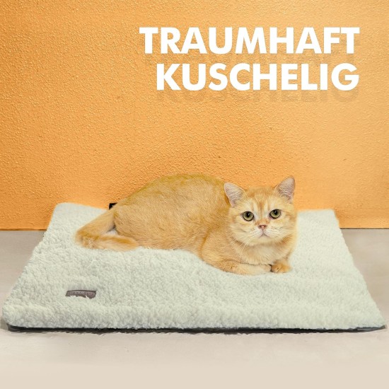 Mora Pets Self-Heating Cat Blanket, Heating Blanket for Cats, Dogs, Heat Blanket, Self-Warming Blanket, Cat Heating Mat, Noiseless Heat Cushion, Washable, Cat Bed, Fluffy and Soft, 74 x 48 cm Mora Pets Self-Heating Cat Blanket, Heating Blanket for Cats, Dogs, Heat Blanket, Self-Warming Blanket, Cat Heating Mat, Noiseless Heat Cushion, Washable, Cat Bed, Fluffy and Soft, 74 x 48 cm