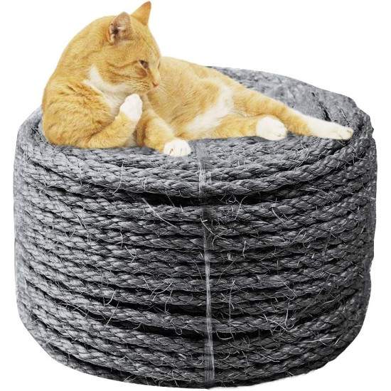 Mouhiv Sisal, Jute Rope for Repairing and Replacing Cat Scratching Posts, 100% Natural Braided Craft Cord for DIY Kittens, Scratching Kicker Toy, Home Office Garden Decoration, Recycling Mouhiv Sisal, Jute Rope for Repairing and Replacing Cat Scratching Posts, 100% Natural Braided Craft Cord for DIY Kittens, Scratching Kicker Toy, Home Office Garden Decoration, Recycling