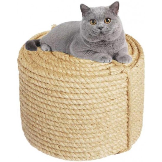 Mouhiv Sisal, Jute Rope for Repairing and Replacing Cat Scratching Posts, 100% Natural Braided Craft Cord for DIY Kittens, Scratching Kicker Toy, Home Office Garden Decoration, Recycling Mouhiv Sisal, Jute Rope for Repairing and Replacing Cat Scratching Posts, 100% Natural Braided Craft Cord for DIY Kittens, Scratching Kicker Toy, Home Office Garden Decoration, Recycling
