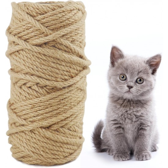 NANEEZOO Sisal Rope for Scratching Post, 6 mm x 60 m, Natural Sisal Rope, Sisal Cord for Scratching Post, Replacement Cat Accessories, Scratching Post Decoration, DIY, Garden, Decorating Houses (6 mm NANEEZOO Sisal Rope for Scratching Post, 6 mm x 60 m, Natural Sisal Rope, Sisal Cord for Scratching Post, Replacement Cat Accessories, Scratching Post Decoration, DIY, Garden, Decorating Houses (6 mm