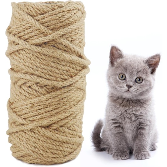 NANEEZOO Sisal Rope for Scratching Post, 6 mm x 60 m, Natural Sisal Rope, Sisal Cord for Scratching Post, Replacement Cat Accessories, Scratching Post Decoration, DIY, Garden, Decorating Houses (6 mm NANEEZOO Sisal Rope for Scratching Post, 6 mm x 60 m, Natural Sisal Rope, Sisal Cord for Scratching Post, Replacement Cat Accessories, Scratching Post Decoration, DIY, Garden, Decorating Houses (6 mm