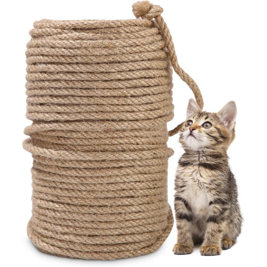 Natural Sisal Rope 50 m x 6 mm, Sisal for Cat Scratching Post, DIY, Scratching Post Decoration, Sisal Rope for Scratching Post 6 mm, Home Cat Scratching Rope, Cat Toy, Cat Rope Accessories, Sisal Natural Sisal Rope 50 m x 6 mm, Sisal for Cat Scratching Post, DIY, Scratching Post Decoration, Sisal Rope for Scratching Post 6 mm, Home Cat Scratching Rope, Cat Toy, Cat Rope Accessories, Sisal