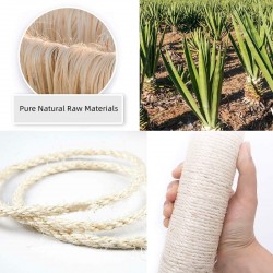 Natural Sisal Rope for Cats Sisal Scratching Post Replacement for Cats Scratching Post Scratching Rope Household Garden DIY Decoration 50 m + One Sisal Ball (Random Colour)