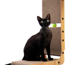 Nekosan Cat Scratching Board, L Shaped Scratching Board for Cats, Scratching Furniture with Ball Toy, Scratching Post for Wall and Corner, Large Nekosan Cat Scratching Board, L Shaped Scratching Board for Cats, Scratching Furniture with Ball Toy, Scratching Post for Wall and Corner, Large